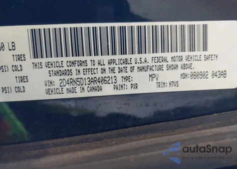 2010 Dodge Grand Caravan Sxt from USA, damaged, VIN 2D4RN5D13AR406213
